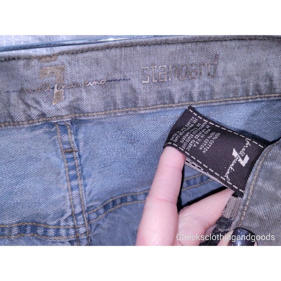 7FAM Standard Fit Button Fly Greyish Brown Jeans Men's 31x34  7 For All Mankind - Picture 8 of 8